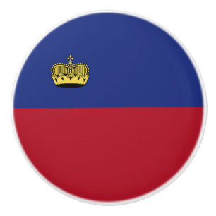 Bouton De Porte En Céramique Drapeau du Liechtenstein