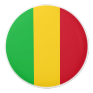 Bouton De Porte En Céramique Drapeau du Mali