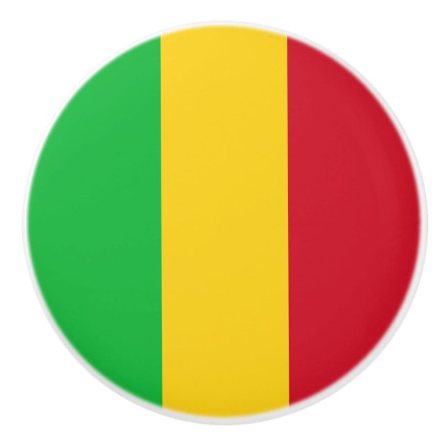 Bouton De Porte En Céramique Drapeau du Mali (Devant)