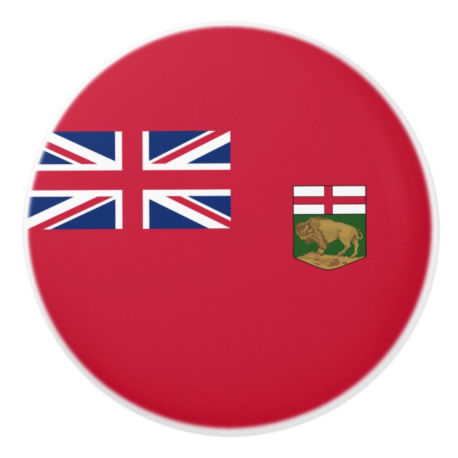 Bouton De Porte En Céramique Drapeau du Manitoba (Devant)