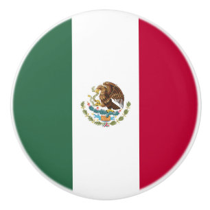 Bouton De Porte En Céramique Drapeau du Mexique