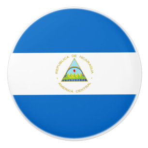 Bouton De Porte En Céramique Drapeau du Nicaragua