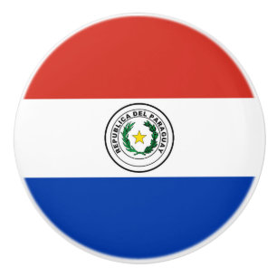 Bouton De Porte En Céramique Drapeau du Paraguay
