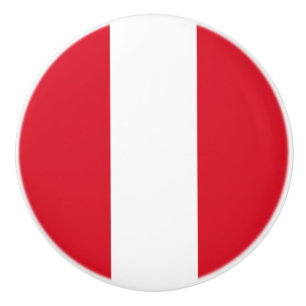Bouton De Porte En Céramique Drapeau du Pérou