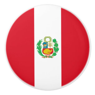 Bouton De Porte En Céramique Drapeau du Pérou