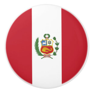 Bouton De Porte En Céramique Drapeau du Pérou