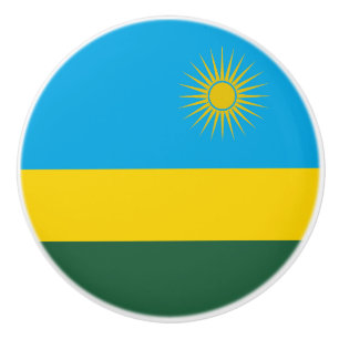 Bouton De Porte En Céramique Drapeau du Rwanda