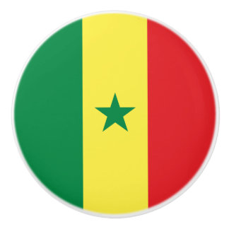 Bouton De Porte En Céramique Drapeau du Sénégal