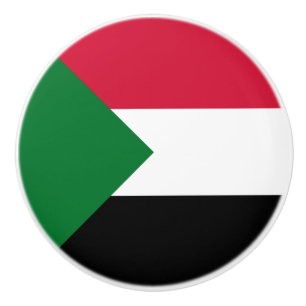 Bouton De Porte En Céramique Drapeau du Soudan