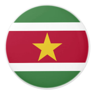 Bouton De Porte En Céramique Drapeau du Suriname