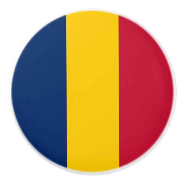 Bouton De Porte En Céramique Drapeau du Tchad (Devant)