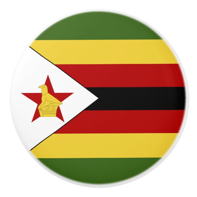 Bouton De Porte En Céramique drapeau du Zimbabwe (Devant)
