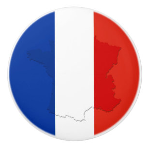 Bouton De Porte En Céramique drapeau français