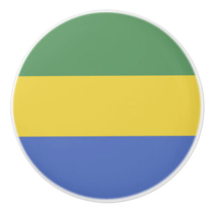 Bouton De Porte En Céramique Drapeau Gabon