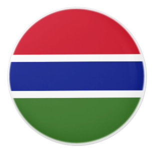 Bouton De Porte En Céramique Drapeau Gambie