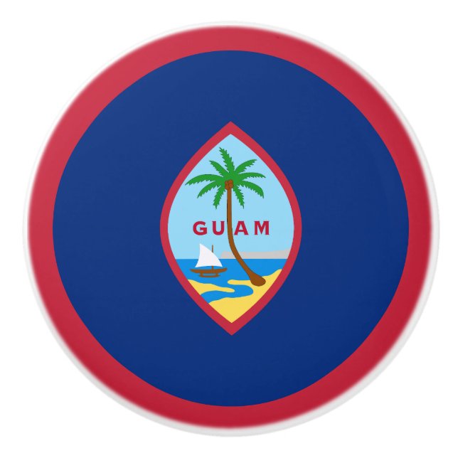 Bouton De Porte En Céramique Drapeau Guam (Devant)