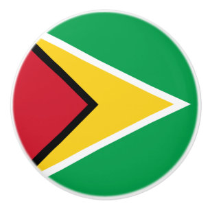 Bouton De Porte En Céramique Drapeau Guyana