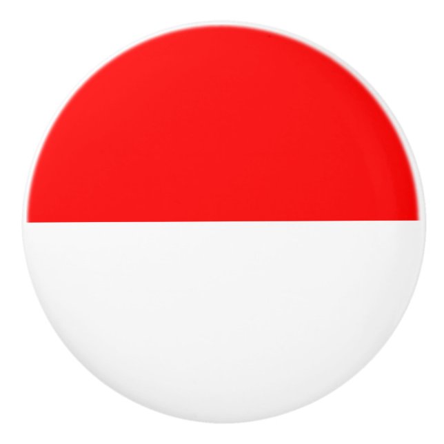 Bouton De Porte En Céramique Drapeau Indonésie (Devant)
