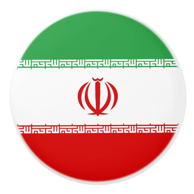 Bouton De Porte En Céramique Drapeau Iran (Devant)
