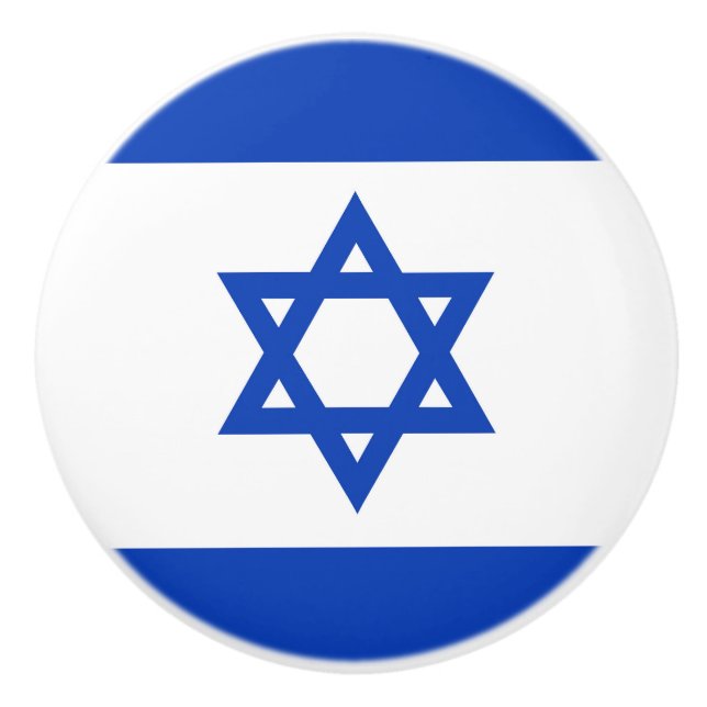 Bouton De Porte En Céramique Drapeau Israël (Devant)