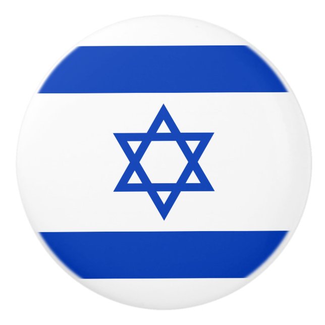 Bouton De Porte En Céramique Drapeau Israël (Devant)