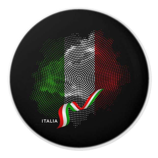 Bouton De Porte En Céramique Drapeau italien (Devant)