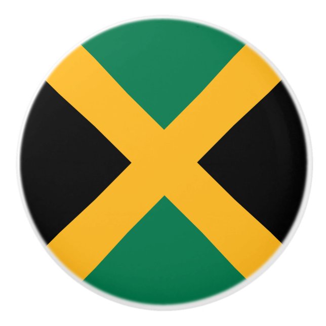 Bouton De Porte En Céramique Drapeau Jamaïque (Devant)