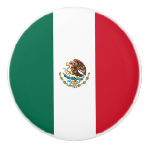 Bouton De Porte En Céramique Drapeau mexicain