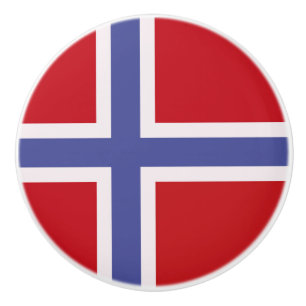 Bouton De Porte En Céramique Drapeau norvégien