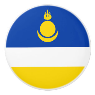 Bouton De Porte En Céramique Drapeau patriotique de Bouriatie