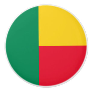 Bouton De Porte En Céramique Drapeau patriotique du Bénin
