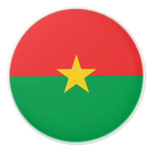 Bouton De Porte En Céramique Drapeau patriotique du Burkina Faso
