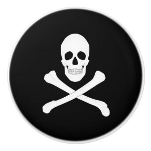 Bouton De Porte En Céramique Drapeau Pirate (Jolly roger)