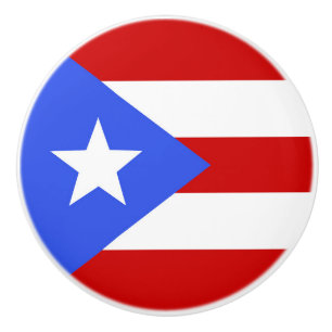 Bouton De Porte En Céramique Drapeau Porto Rico
