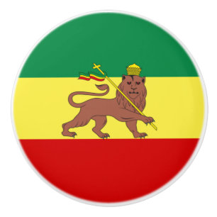 Bouton De Porte En Céramique Drapeau rastafari (Rastafarisme) (Rasta)