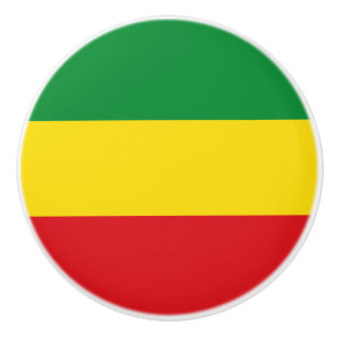 Bouton De Porte En Céramique Drapeau rastafarien Rasta Ethiopie