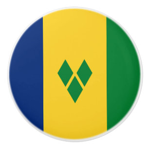 Bouton De Porte En Céramique Drapeau Saint-Vincent