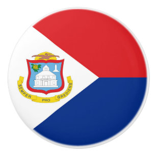 Bouton De Porte En Céramique Drapeau Sint Maarten