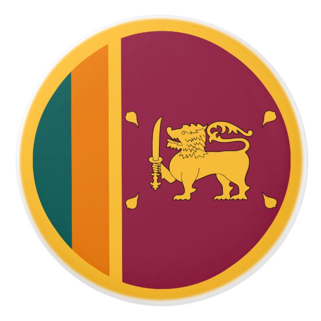 Bouton De Porte En Céramique Drapeau Sri Lanka (Devant)