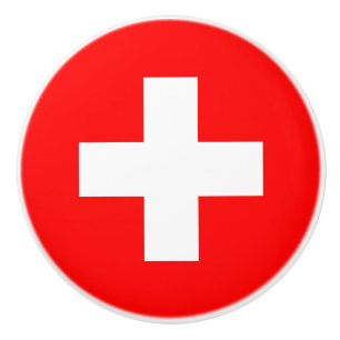 Bouton De Porte En Céramique Drapeau suisse (Suisse)