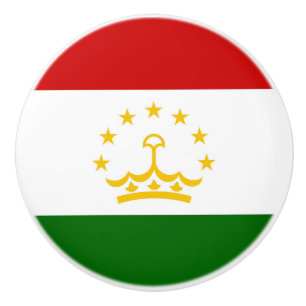Bouton De Porte En Céramique Drapeau Tadjikistan