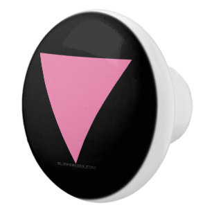 Bouton De Porte En Céramique Drapeau triangle rose de SlipperyJoe's symbole ros