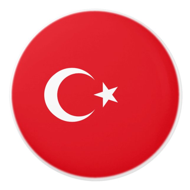 Bouton De Porte En Céramique Drapeau turc (Turquie) (Devant)