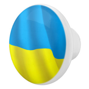 Bouton De Porte En Céramique Drapeau Ukraine