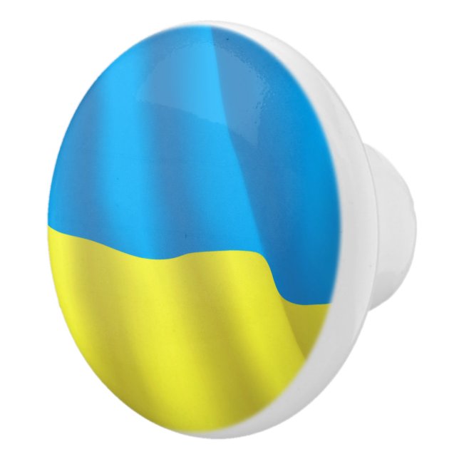 Bouton De Porte En Céramique Drapeau Ukraine (Droite)