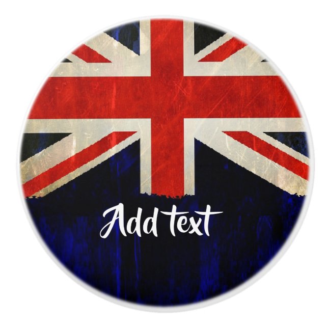 Bouton De Porte En Céramique Drapeau Union Jack (Devant)