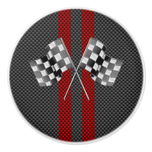 Bouton De Porte En Céramique Drapeaux de course classiques en fibre de carbone