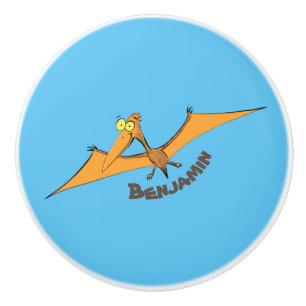 Bouton De Porte En Céramique Drôle mignon dessin animé de pterodactyle volant o