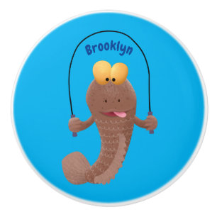 Bouton De Porte En Céramique Drôle sauter boudskipper poisson dessin animé
