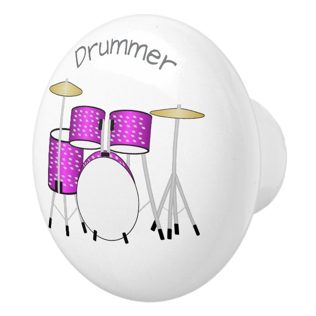 Bouton De Porte En Céramique Drums Design Personalised (Droite)